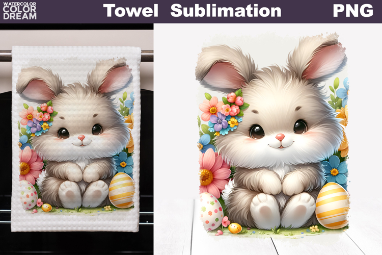 Easter Bunny Kitchen Towel | Easter Towel Sublimation