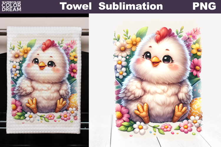 Easter Chicken Kitchen Towel | Easter Towel Sublimation