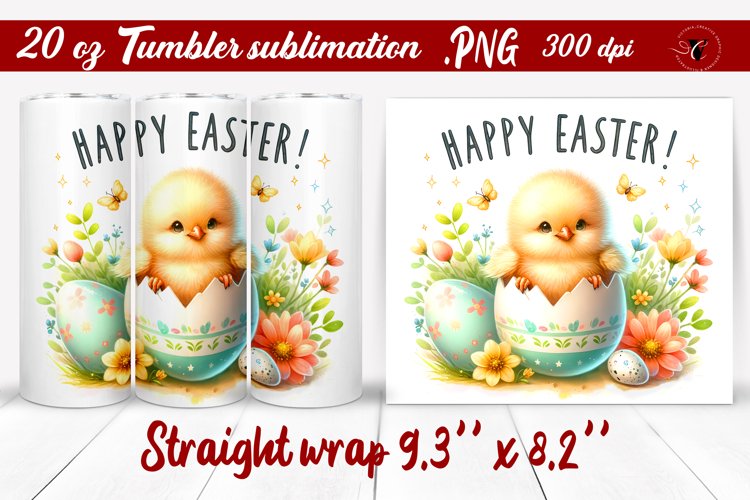 Easter Tumbler wrap | Cute Chick sublimation