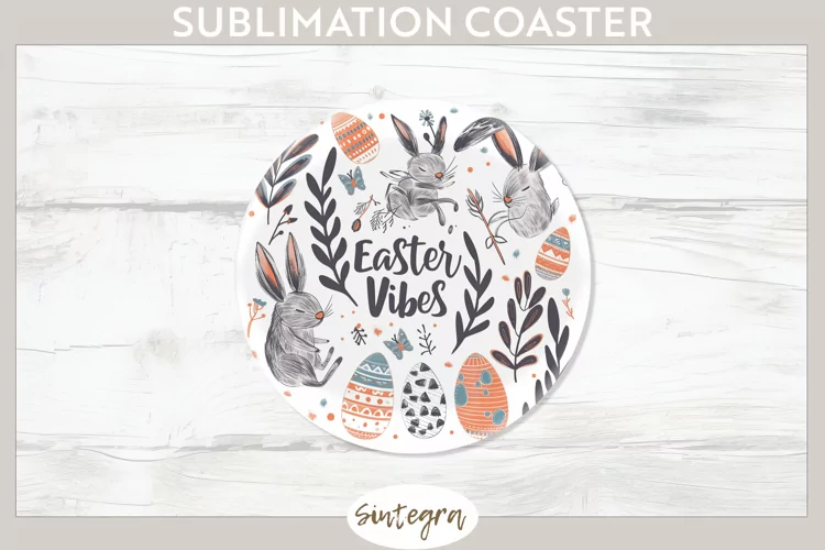 Easter Vibes v7 Round Coaster Sublimation