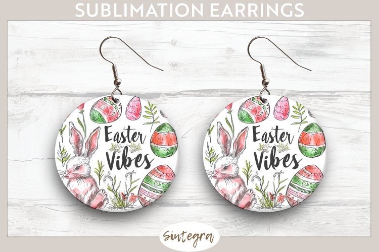 Easter Vibes v8 Round Earrings Sublimation
