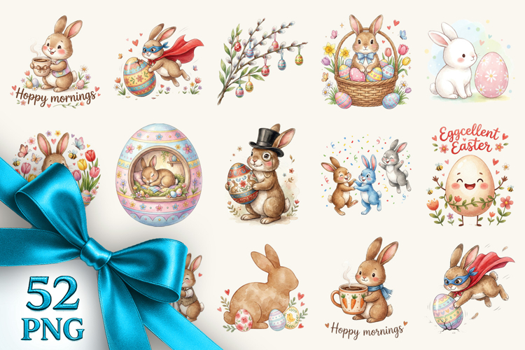 Easter clipart printable sublimation bundle png