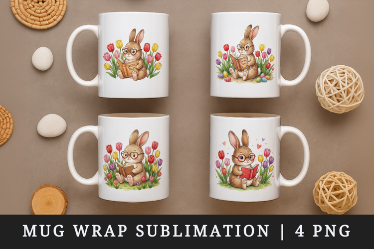 Easter mug wrap printable sublimation design
