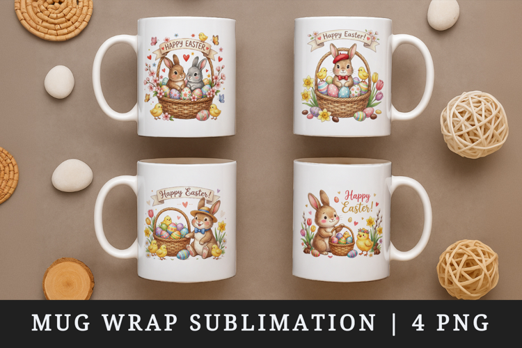 Easter mug wrap printable sublimation design