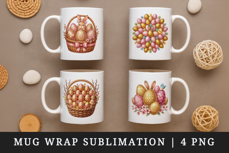 Easter mug wrap printable sublimation design