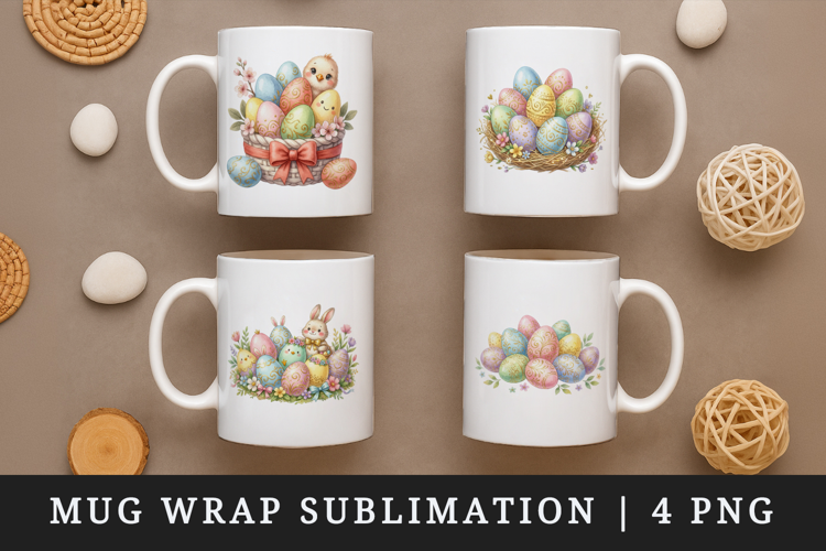 Easter mug wrap printable sublimation design
