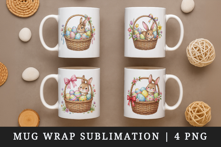 Easter mug wrap printable sublimation design