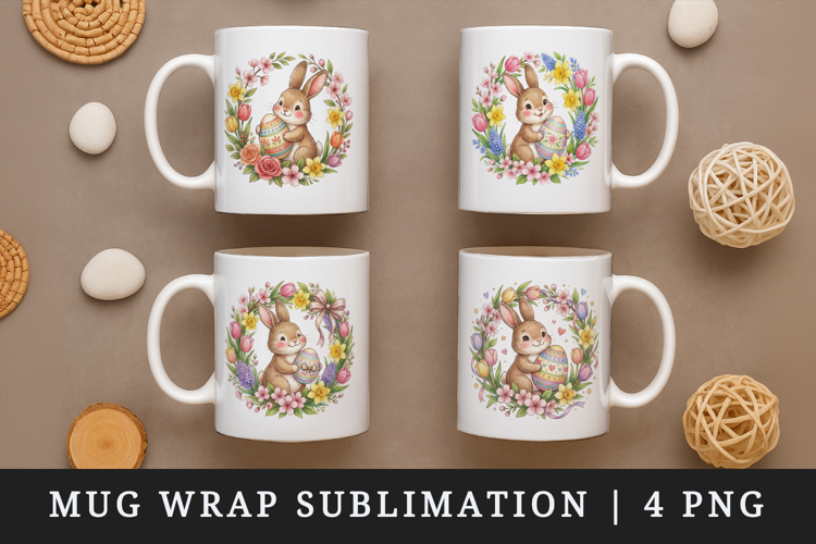 Easter mug wrap printable sublimation design