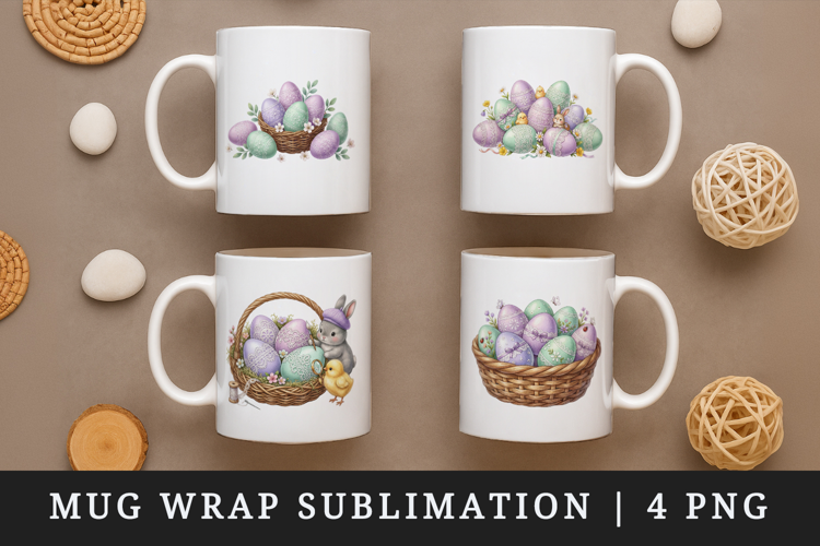 Easter mug wrap printable sublimation design