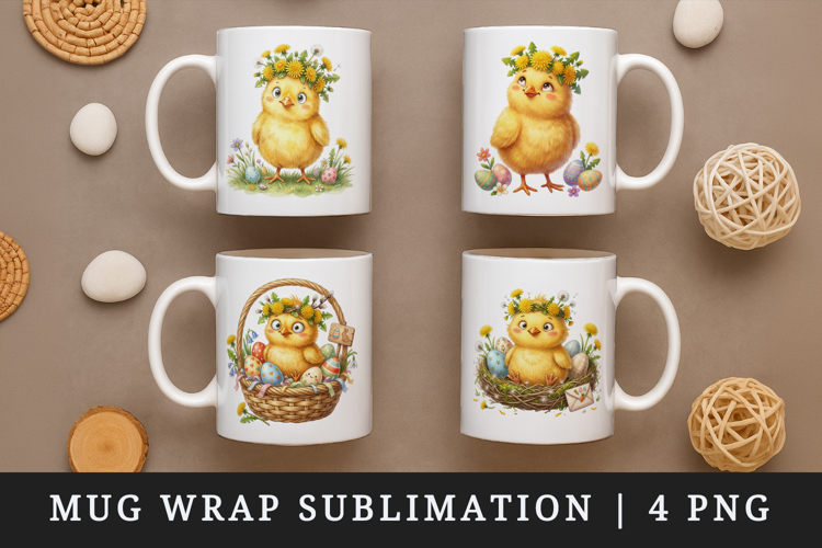 Easter mug wrap printable sublimation design