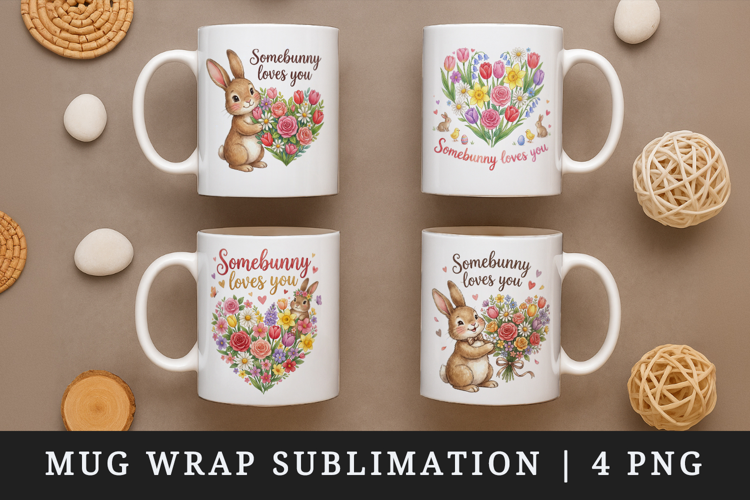 Easter mug wrap printable sublimation design