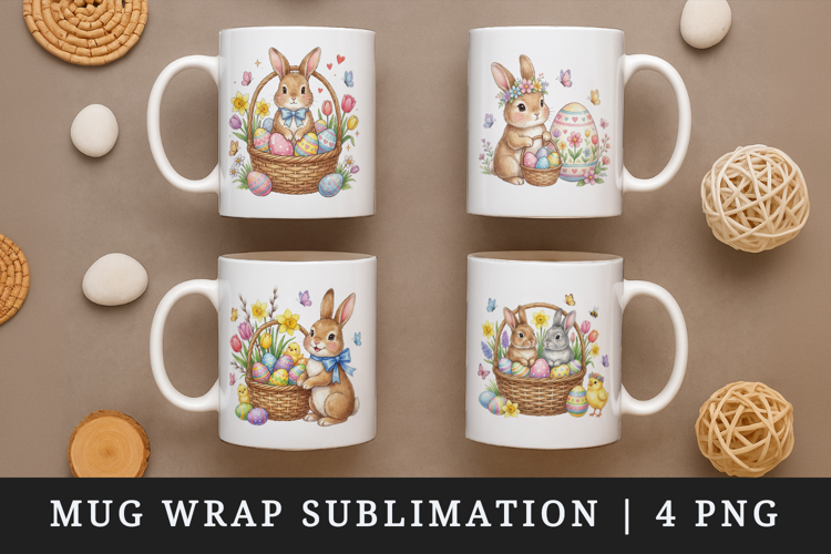 Easter mug wrap printable sublimation design