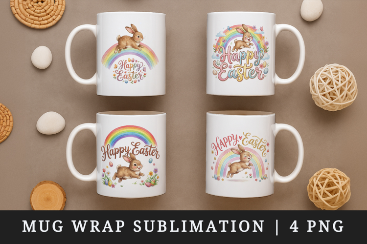 Easter mug wrap printable sublimation design