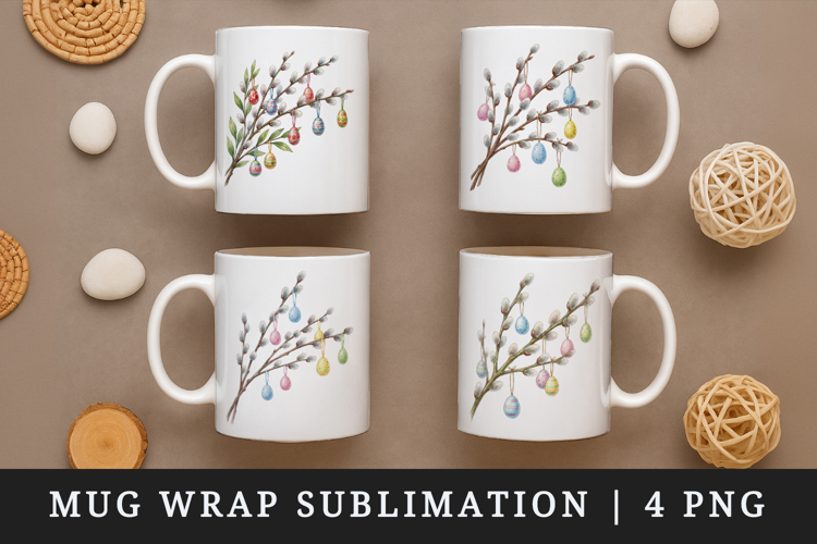 Easter mug wrap printable sublimation design