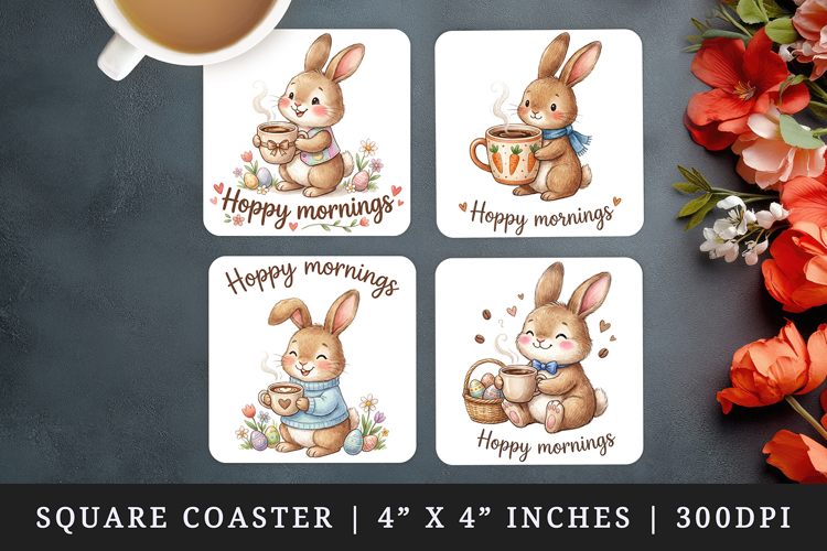 Easter square coaster sublimation, coasters design