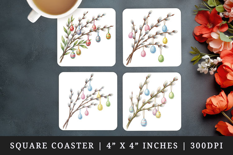 Easter square coaster sublimation, coasters design