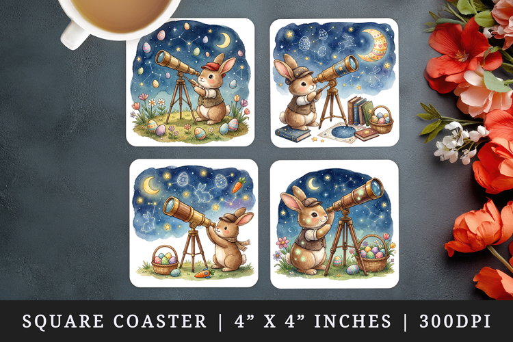 Easter square coaster sublimation, coasters design