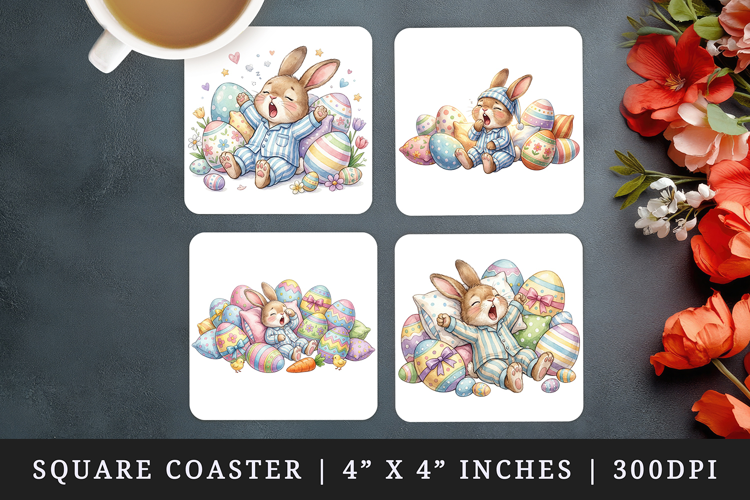 Easter square coaster sublimation, coasters design