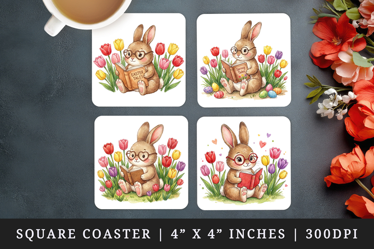 Easter square coaster sublimation, coasters design