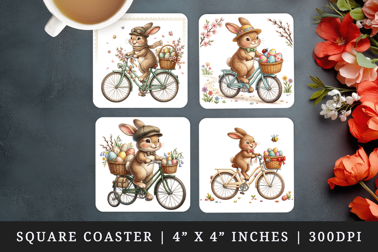 Easter square coaster sublimation, coasters design