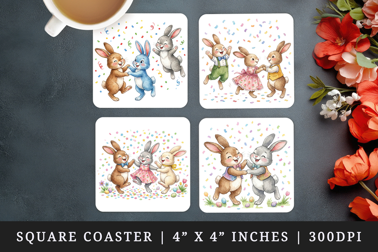 Easter square coaster sublimation, coasters design