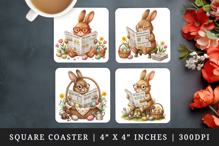 Easter square coaster sublimation, coasters design