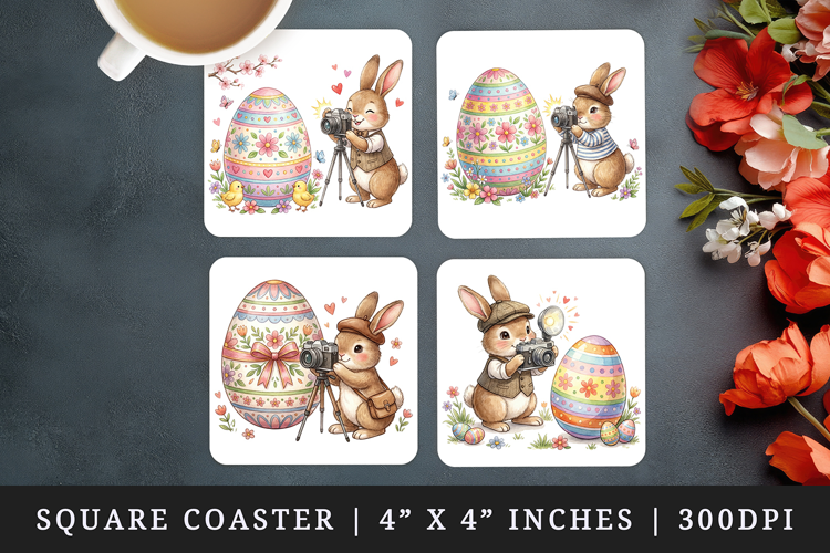 Easter square coaster sublimation, coasters design