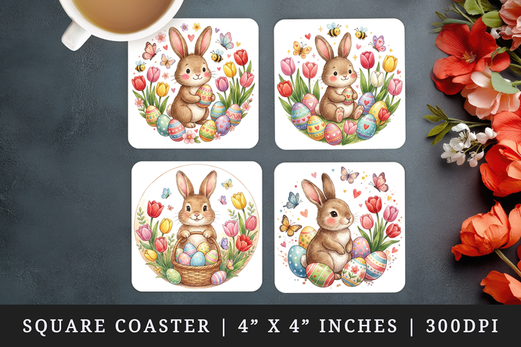 Easter square coaster sublimation, coasters design
