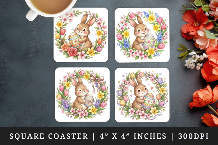 Easter square coaster sublimation, coasters design
