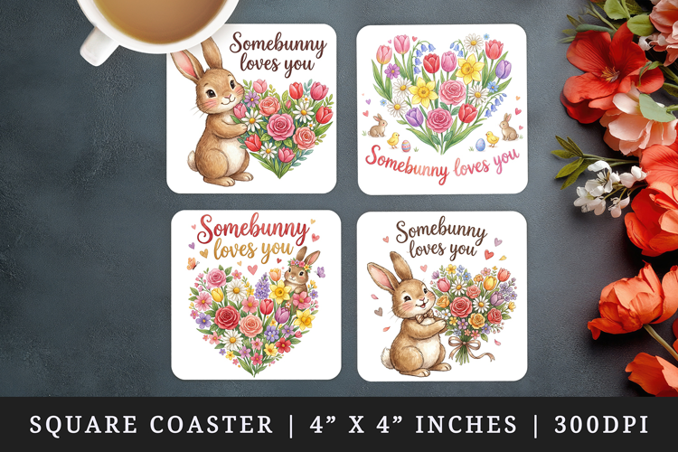 Easter square coaster sublimation, coasters design