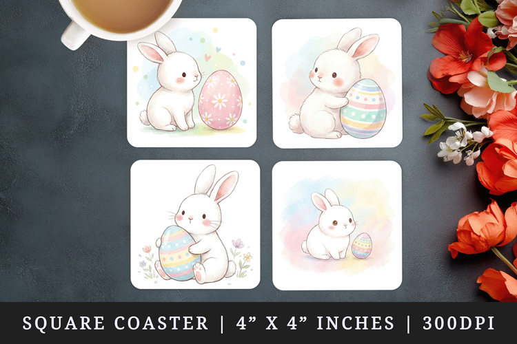 Easter square coaster sublimation, coasters design