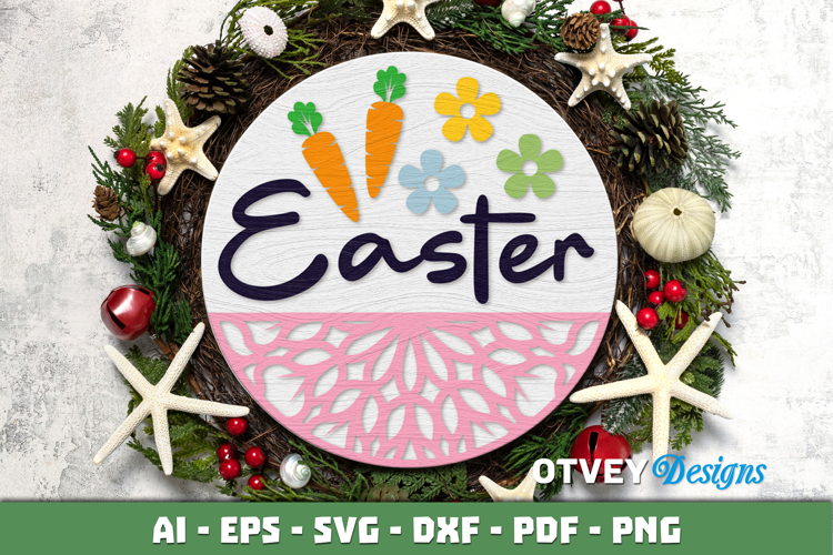 Easter Welcome Round Sign Lasercut