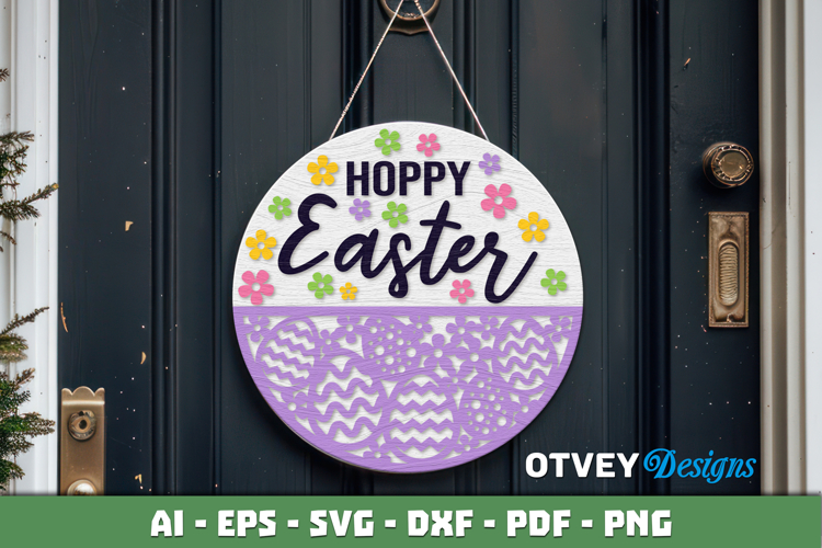 Easter Welcome Round Sign Lasercut