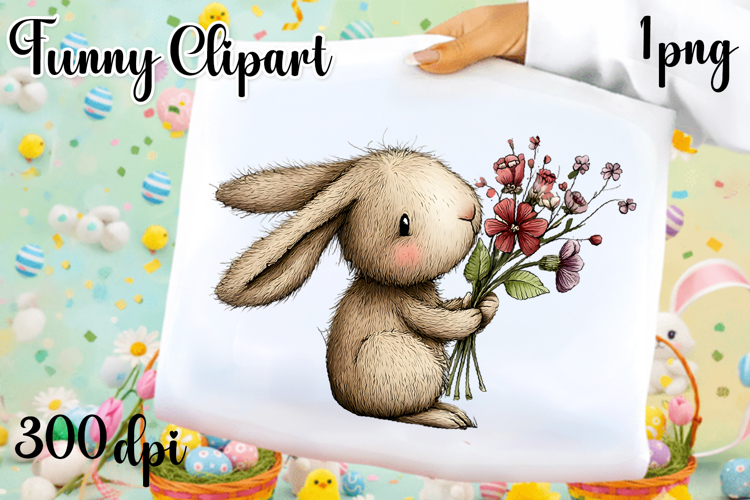 Easter Whimsical Bunny design Sublimation | Easter clipart