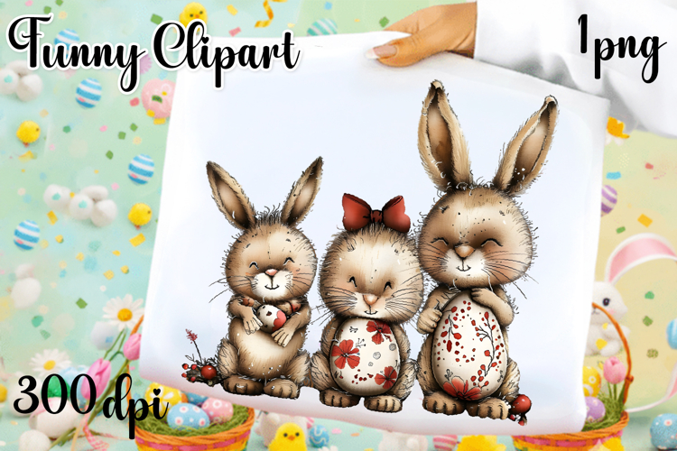 Easter Whimsical Bunny design Sublimation | Easter clipart