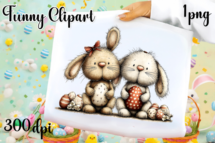 Easter Whimsical Bunny design Sublimation | Easter clipart