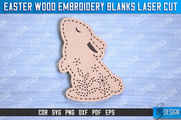 Easter Wood Embroidery Blanks | Laser Cut Design | CNC File