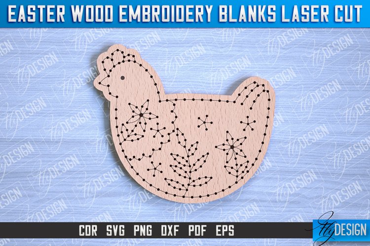 Easter Wood Embroidery Blanks | Laser Cut Design | CNC File