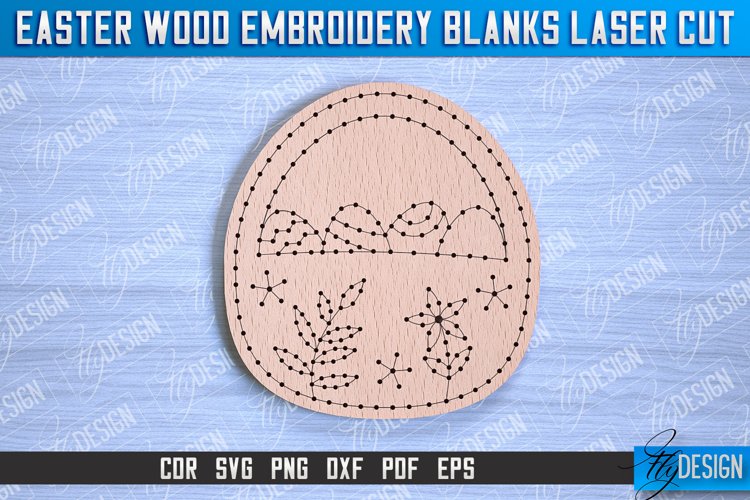 Easter Wood Embroidery Blanks | Laser Cut Design | CNC File