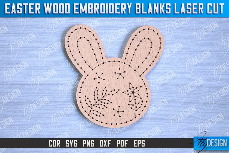 Easter Wood Embroidery Blanks | Laser Cut Design | CNC File