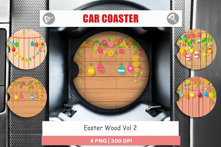 Car Coaster Easter Wood