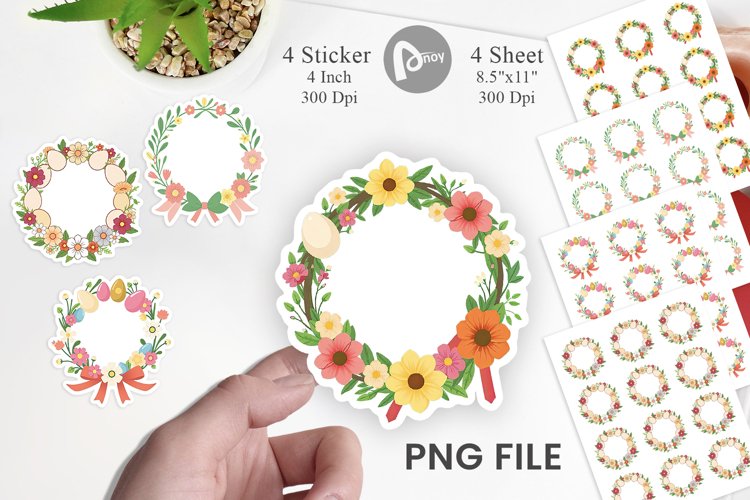 Easter Wreath Sticker
