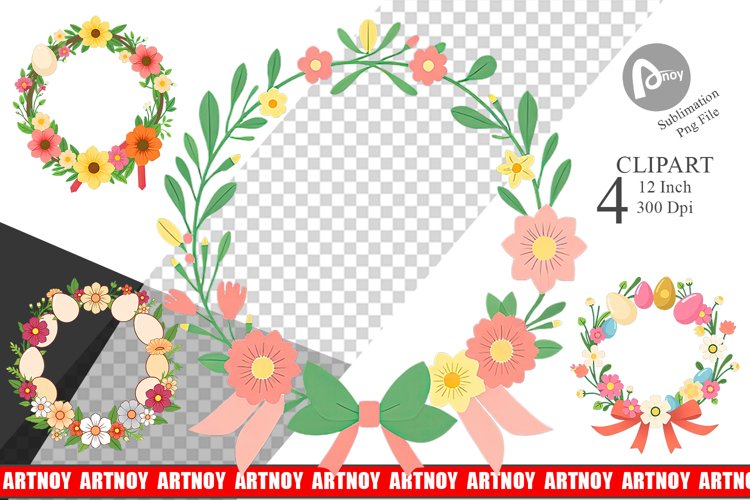 Easter Wreath Clipart