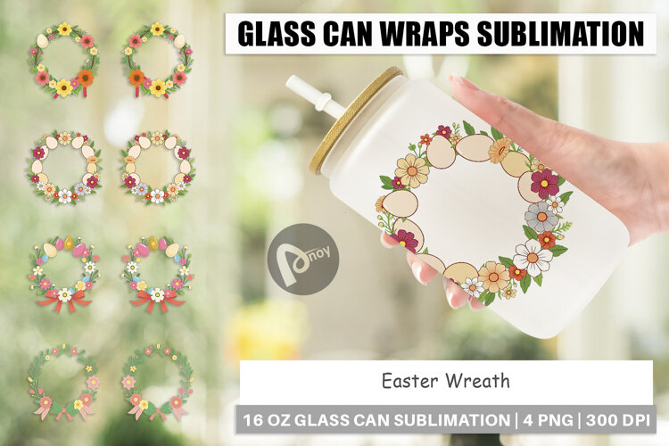 Glass Can Easter Wreath example image 1