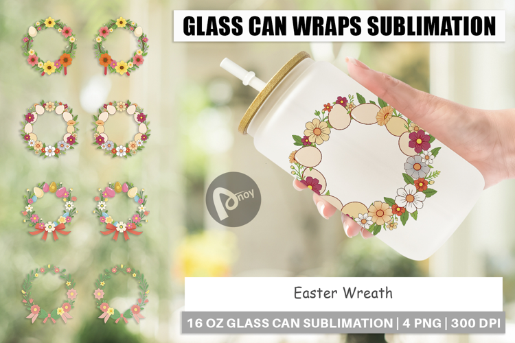 Glass Can Easter Wreath