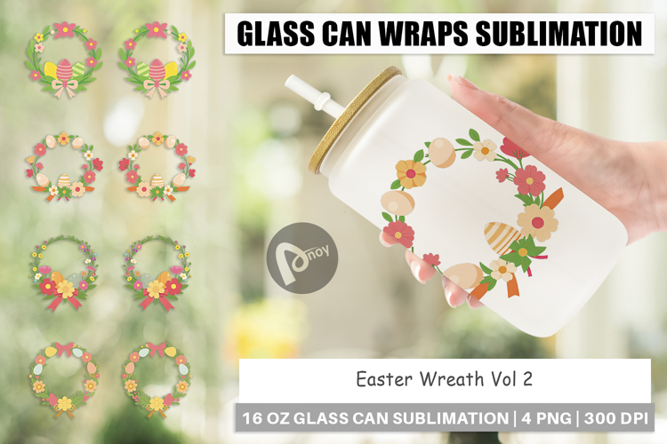 Glass Can Easter Wreath