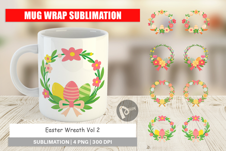 Mug Wrap Easter Wreath