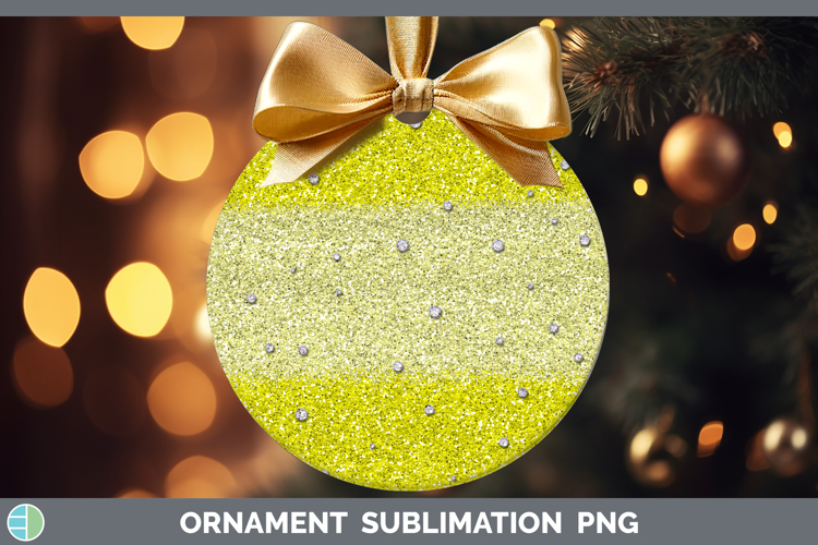 Easter Yellow Glitter Ornament Sublimation Bauble Designs
