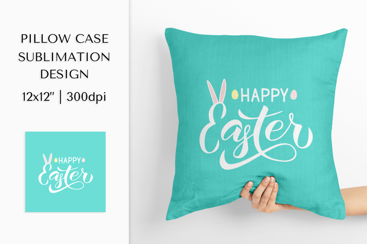 Cute Easter Pillow Case Sublimation Design PNG 006