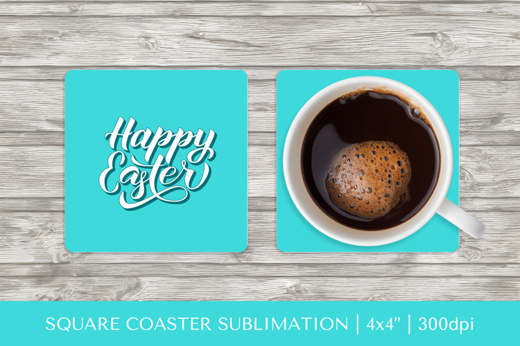 Happy Easter square coaster sublimation design 011